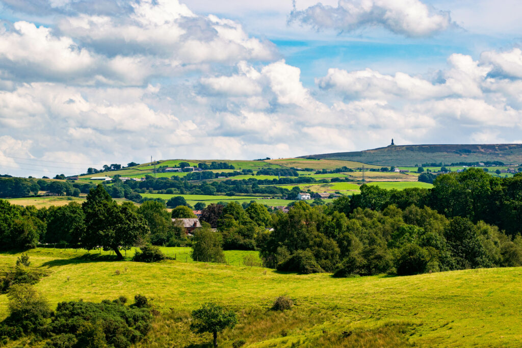 landscape shot of Blackburn, Darwen and Tockholes, lancashire, U