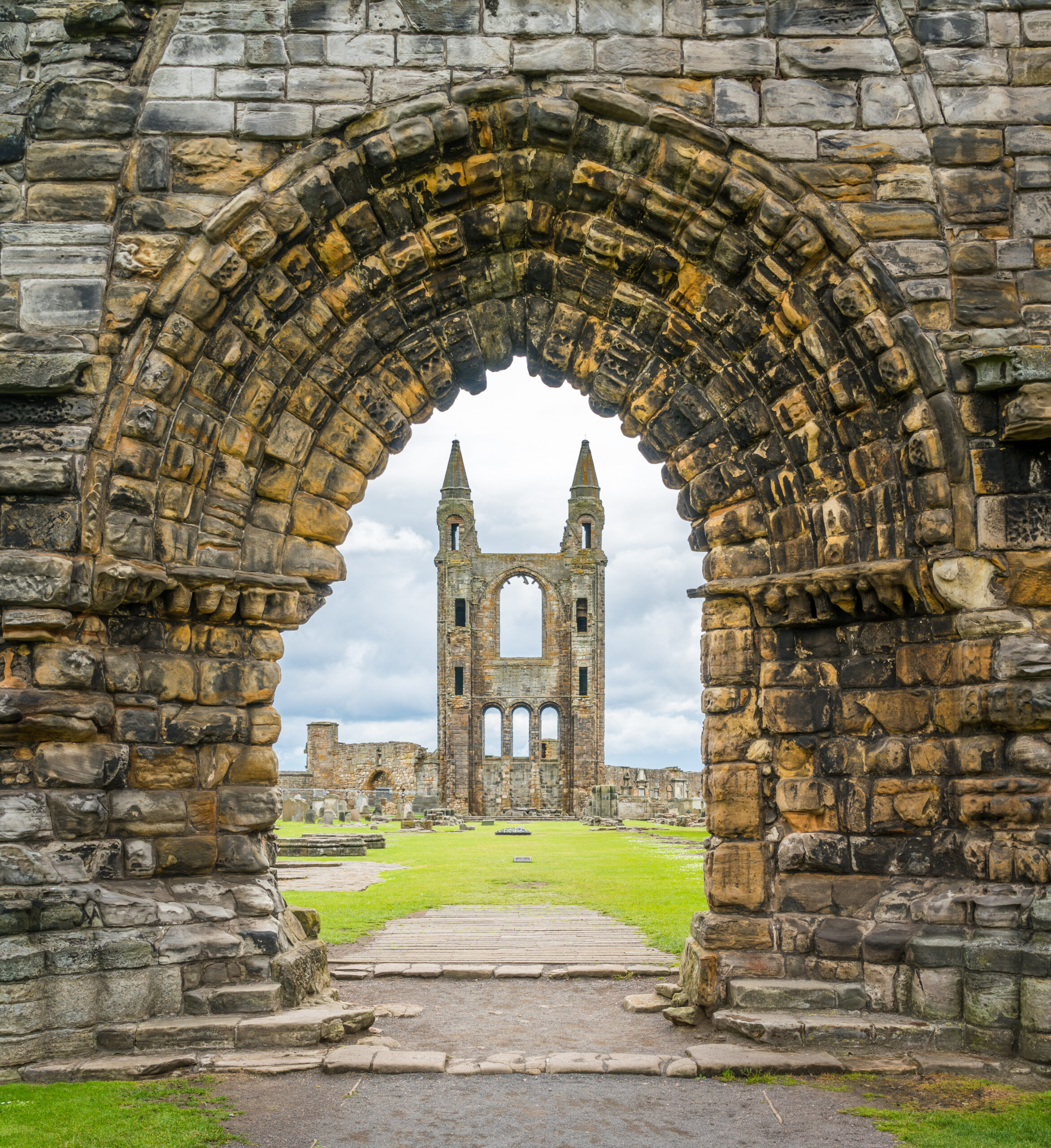 Saint Andrew's cathedral, ruined Roman Catholic cathedral in St Andrews, Fife.