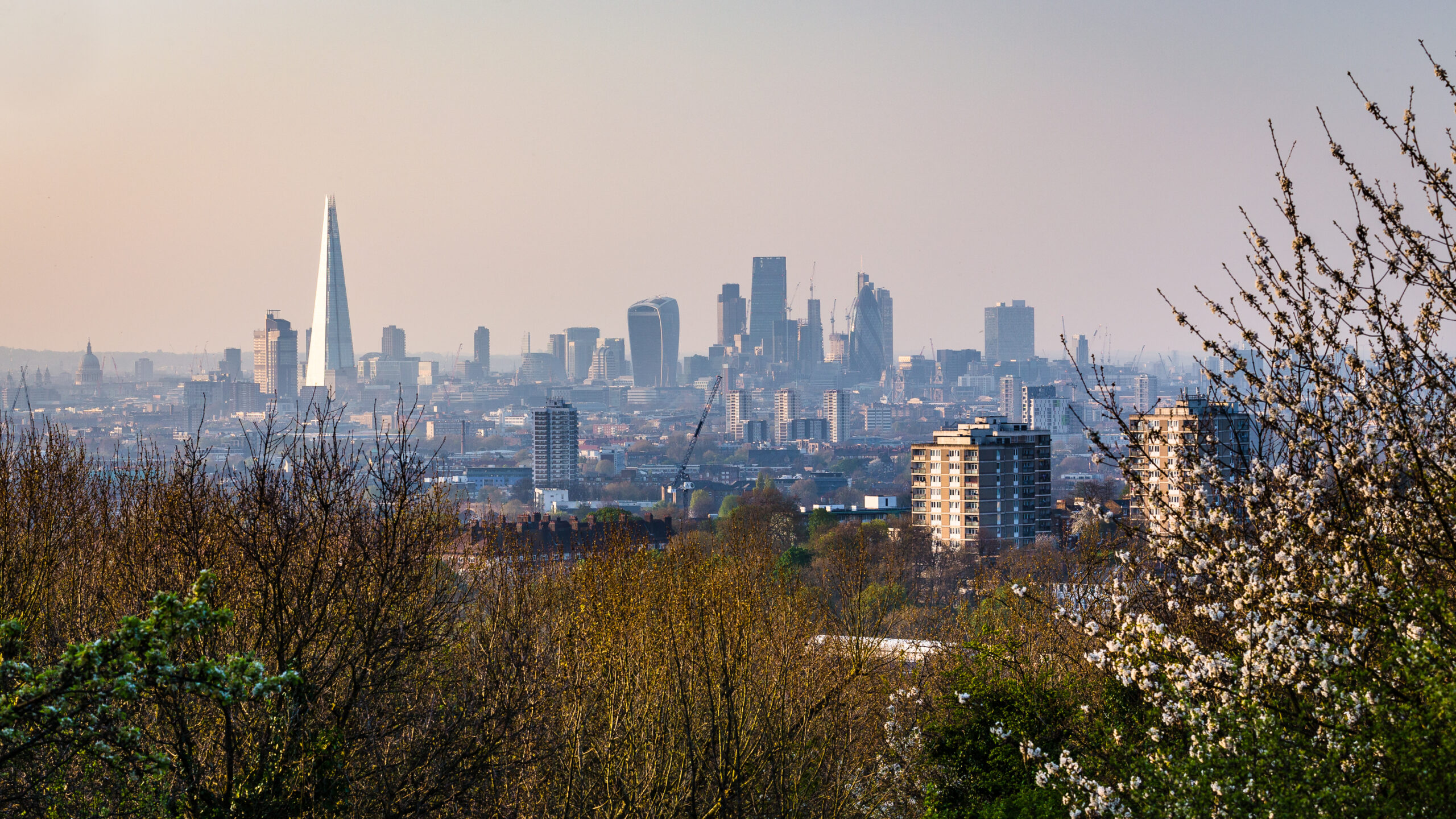 View over London's city centre from One Tree Hill in South-East London