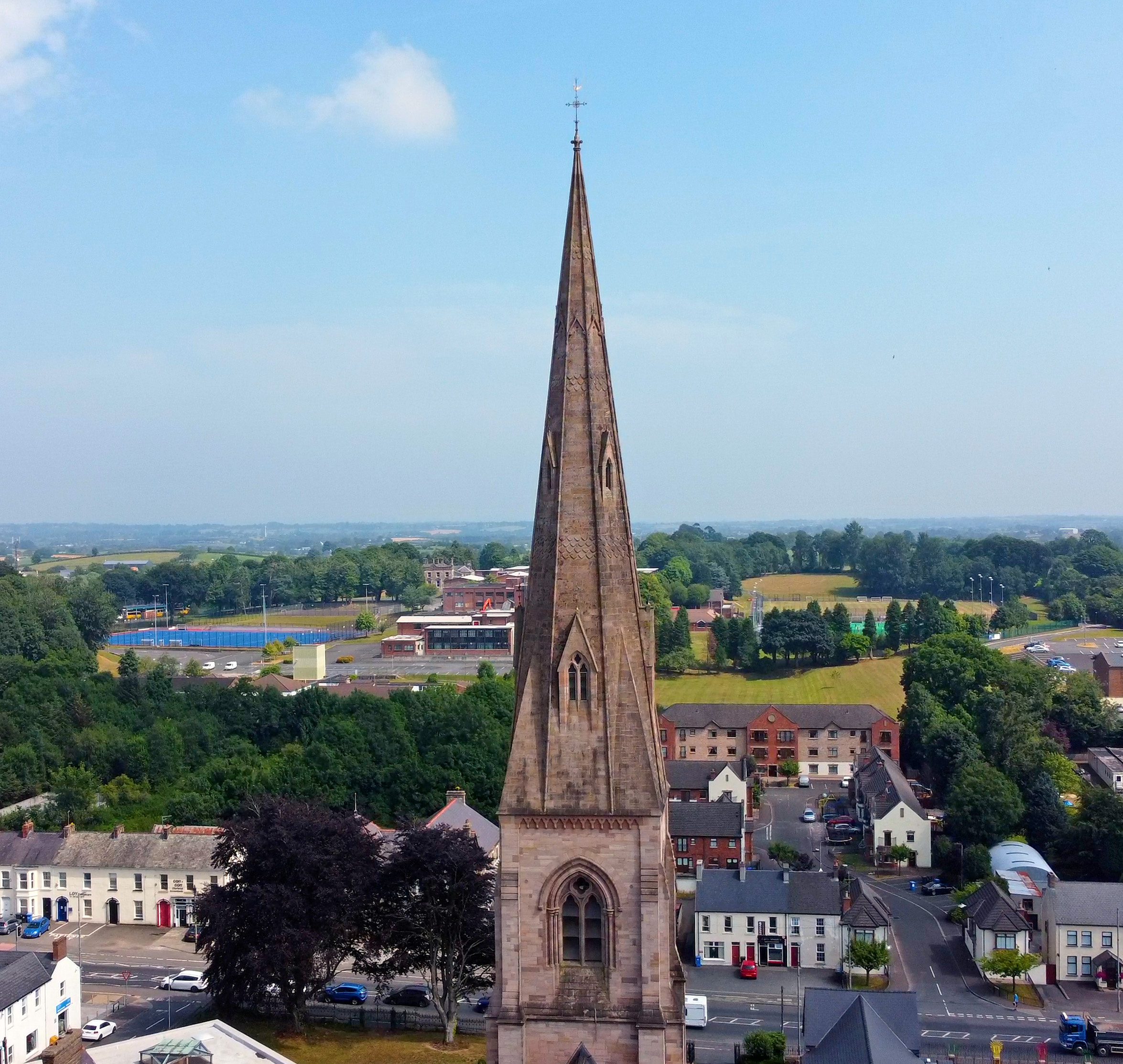 Aerial Photo of Holy Trinity Church Cookstown County Tyrone Northern Ireland